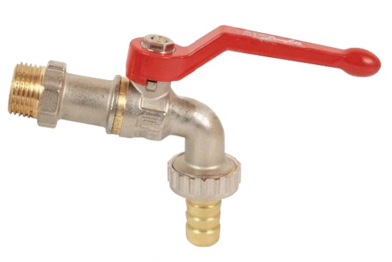 Кран шаровой полнопроходной BVR-C латунный с наружней резьбой и патрубком для присоединения шланга Кран шаровой полнопроходной BVR-C латунный с наружней резьбой и патрубком для присоединения шланга