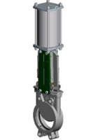 Задвижка шиберная ножевая VG6400-03 с пневматическим приводом нерж ст Задвижка шиберная ножевая VG6400-03 с пневматическим приводом нерж ст